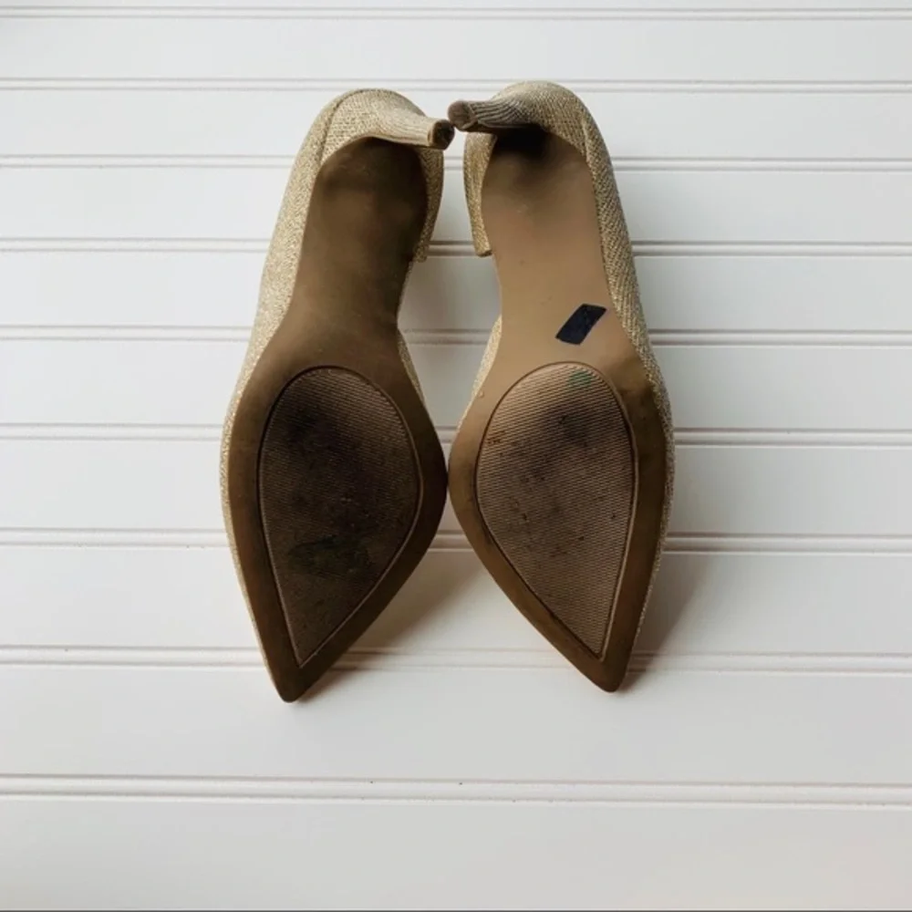 Steve Madden Preme Gold Glitter Dorsay Heels